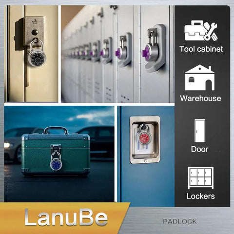 2 Inch Wide Dial Combination Lock With Three Digit Preset For Keyless Access on school lockers and gear cases