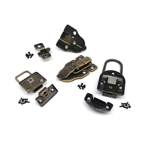 Two Pack Metal Toggle Hasp Latches Hardware With Screws Heavy Duty Iron Locking Clasps for tool boxes chests doors sheds cabinets