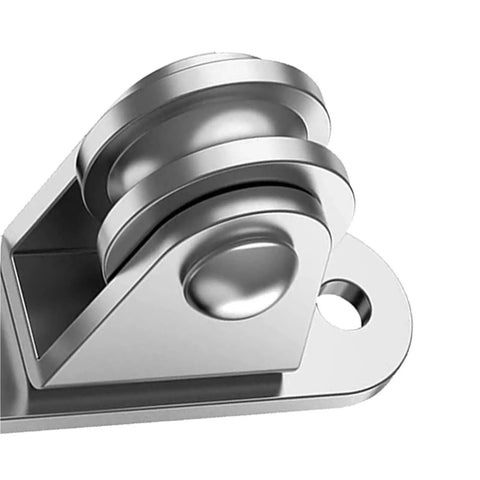 Rock Solid V Groove Gate Wheels 2 Piece Heavy Duty Pulley Block Kit with precision bearings for smooth operation.