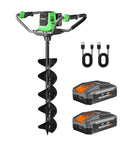 40V Brushless Cordless Auger Post Hole Digger with 8 Inch Bit 2 Speed and Reverse, 90 Nm Torque, 2 Batteries, USB Cables