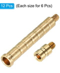 Pro Grade Brass Arrow Inserts 6 Pack 25 Grain And 100 Grain For 0.244 Inch Shafts Weight Bolts For Field Points Precise Alignment