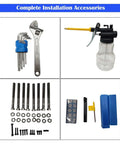 EQCOTWEA 110V portable line boring machine kit with 4.9ft alloy boring bar and wrenches, hex keys, spray bottle, bolts