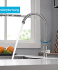 A Total Game Changer For Your Modern Kitchen Or Home Bar With This Dependable Cold Water Only Faucet Finished In Smooth Brushed Nickel And Built Darn Tough From Pure Food Grade 304 Stainless Steel, featuring a 360-degree swivel and flowing water.