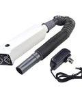 Badass Soldering Fume Extractor With Adjustable Telescopic Hose For Crisp Air Purification And Easy Workbench Flow, includes power adapter.
