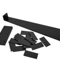10-26 Laminate Floor Installation Kit with spacers, tapping block, and pull bar in black for easy DIY flooring setup.