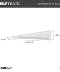 Locking Shelf Bracket For 16 Inch Deep Wire Shelving That Fits ShelfTrack And Adjustable Closet Systems White side view