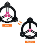 Three Point Woodturning Adjustable Steady Rest For A 12 Inch Lathe Swing, front and reverse views, CNC cut precision.