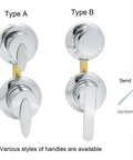 3/4/5 Way Brass Shower Panel Mixer Faucet Hot & Cold Water Control Valve Ceramic Cartridge with Type A and Type B handles.