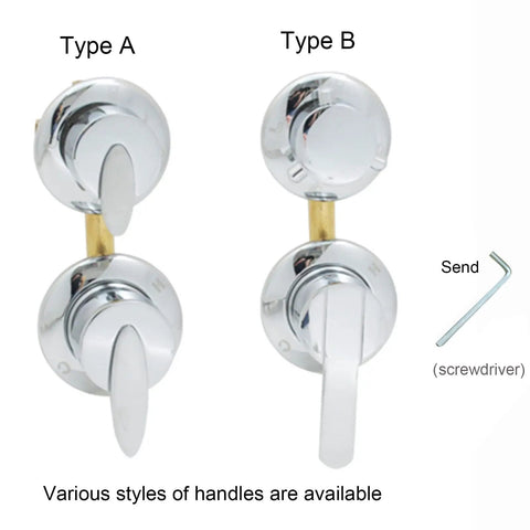 3/4/5 Way Brass Shower Panel Mixer Faucet Hot & Cold Water Control Valve Ceramic Cartridge with Type A and Type B handles.