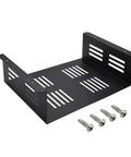 Under Desk PC Mount Rack Built Legit Tough For Small Form Factor Computers And Gaming Rigs Featuring Beefy Heavy Duty Steel Frame with vents and screws