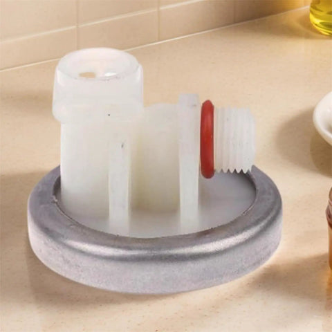Coffee Machine Pressure Regulator For Stable Water Flow And Durable Beverage Making Component That Eliminates Pulsation From Electromagnetic Pumps Delivers Smooth Extraction And Home Barista Quality, white plastic with red seal