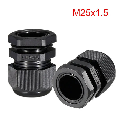 M25 Cable Gland Waterproof Plastic Wire Glands Joints For 8mm To 16mm Wires 12 Pieces Heavy Duty Black Connector