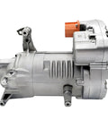 Electric AC Compressor Direct Fit Replacement For Tesla Model 3 and Model Y EV side view with metal housing and connectors.