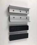 Top view of Magnetized Aluminum Alloy Rubber Soft Vise Jaws For Any Metal Vise 4 Inch with embedded magnets and spare rubber pair.