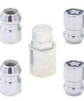Street Tough Heavy Duty Keyed Wheel Lock Lug Nuts M12x1.25 With 60 Degree Cone Seat Anti Theft Security Hardware, set of five chrome nuts.