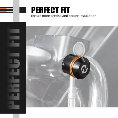 Orange Brake And Clutch Cable Ferrule Covers And Cable Gland For Harley Touring Models CVO Limited FLHTKSE 2015-2020 And Electra Glide Ultra Classic FLHTCU 2014-2019 For A Ride-Ready Boss Look, black CNC aluminum close-up