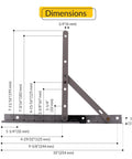 Diagram of Concealed Casement Hinge, Upper Left Lower Right Type, E-Gard Finish, showing dimensions and stainless steel construction.
