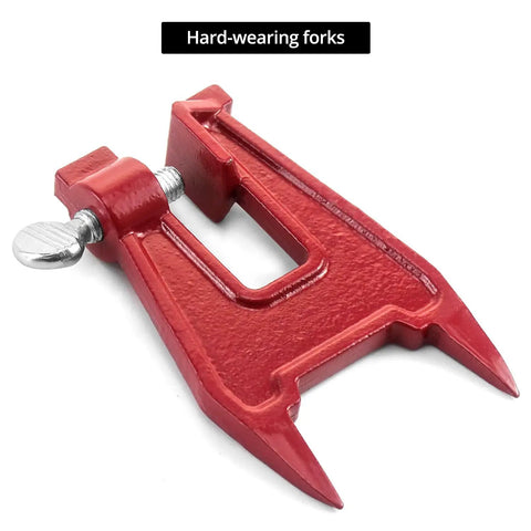 Stump Vise For Chainsaw Sharpening, 2 Pack Filing Vise Set, Adjustable Saw Chain Sharpening Clamp in red with hard-wearing forks