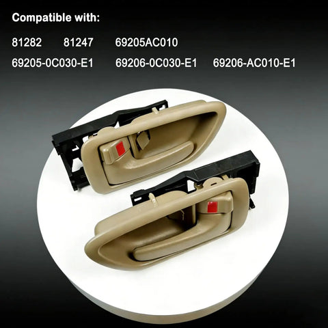 Toyota Beige Interior Door Handle Set For Sequoia 2001-2007, Avalon 2000-2004, And Tundra Crew Cab 2004-2006 displayed on table
