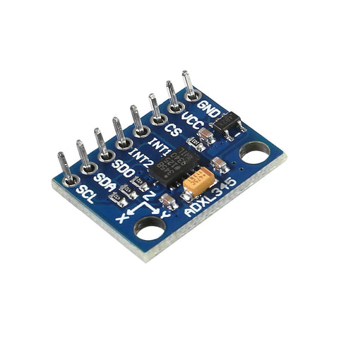 GY 291 ADXL345 3 Axis Accelerometer Tilt Sensor Module With I2C Or SPI Output For Arduino Builds 4 Pack, blue PCB with pins