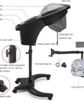 Hair Steamer With Micro Mist Scalp Detox System For Pro Salon Use, Reclining Chair Table, Shampoo Bowl, Hooded Mist, Digital Display