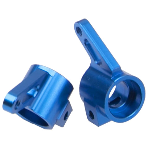 Aluminum Front Steering Knuckles Carrier Blocks for 1 To 10 Slash 2WD Rustler Stampede Bandit RC Car Upgrade Beefed Up CNC Machined Lightweight Blue Replacement Durable Upgrade For Improved Steering Precision And Durability With Preinstalled Bearings