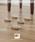 Self-Adhesive Felt Pads For Furniture Glides, 0.92 X 0.92 Inches, 4-Pack, PP Plastic Base on hardwood floor
