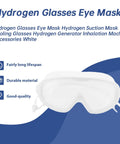 Hydrogen Eye Mask Kit With Inhalation Device And Cooling Glasses For Eye Fatigue Relief And Antioxidant Boost A Must Have All In One Hydrogen Generator And Absorption Mask White, durable quality presented with features.