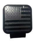 Two Inch Trailer Hitch Cover With American Flag Design Upgraded Rubber And Aluminum Shield For Receiver Tube Black And Silver Finish Heavy Duty Tow Hitch Plug For Automotive Exterior Accessories