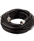 RG8X 50 Ft Coax Cable for HAM Radio and CB Systems With PL259 UHF Connectors coiled with visible connectors