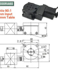Heavy Duty Motorized Rotary Table With Hollow Bore For Cnc Machining And Robotic Arms Featuring A Beefy 0.88 Nm Driver And 100Mm Platform dimensions and specifications.