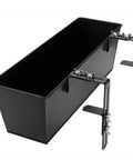 Set Of Four Heavy Duty Metal Railing Planters, 16 Inch Rectangular Window Boxes with brackets for easy balcony installation.