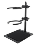 Top Shelf Pour Over Coffee Dripper Stand Set With Double Tier Brew Station showing adjustable black aluminum frame.