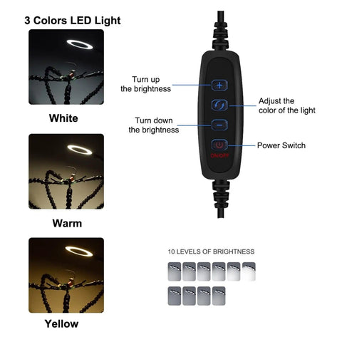 Five Pack Flexible Helping Hands Soldering Stand with Adjustable Goosenecks and USB Magnifying Lamp brightness control features