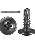 410 Stainless Steel Sheet Metal Self Tapping Screws Eight By One Half Inch Truss Head, close-up on screw thread and head