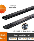 Smooth Glide Drawer Slides 8 To 20 Inch Cold Rolled Steel Two-Section Cabinet Tracks For Kitchen Office And Workshop
