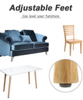 30 Piece Adjustable Furniture Leveler Pads to Kick the Wobble Out of Your Tables and Dressers with Scratch Proof Plastic Discs and No Stress M6 Threads for a Sweet Home Setup shown on various furniture.