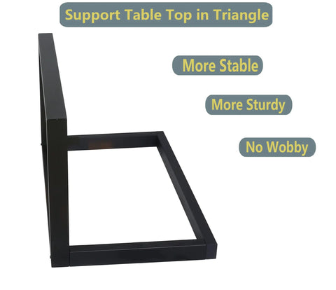 Beefy Square Steel Table Legs 28 Inch High Heavy Duty Desk Legs For Dining Computer Or Work Tables Industrial Matte Black Set Of 2 Supports Up To 800 Lbs Capacity, side view showing matte black steel leg with stability features