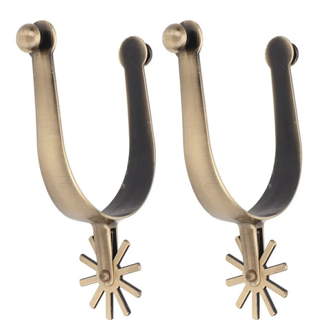 Ride Ready Retro Western Spurs For Men And Women, Antique Brass Zinc Alloy Gear Spurs For Boots, Equestrian Training