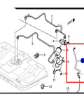 Premium Fuel Feed Line And Filter Kit For Buick Excelle 1.8L Smooth Silicone Build No Leaks Heat Resistant Fitment Replaces 96553795 Clamps Included. Diagram view of fuel line and filter with clamps