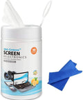 Ori-Lemoon Screen & Electronics pre-moistened wipes bottle with blue microfiber cloth, 100-count