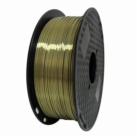 Spool of Silk Antique Gold PLA Filament 1.75mm 1kg (2.2lbs) 3D Printer Material With Dope Shiny Metallic Bronze Brass Old Gold Finish
