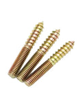 Close-up of 3 M6 hanger bolts from 50 Pcs M6 Hanger Bolt Wood To Metal Dowels Double Ended Furniture Fixing Self Tapping Screws set