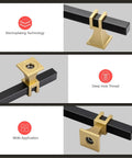 10 Pack Black And Gold Cabinet Pulls 5 1/16 Inch Overall Length With 3 Inch Center Hole with stainless steel and zinc alloy