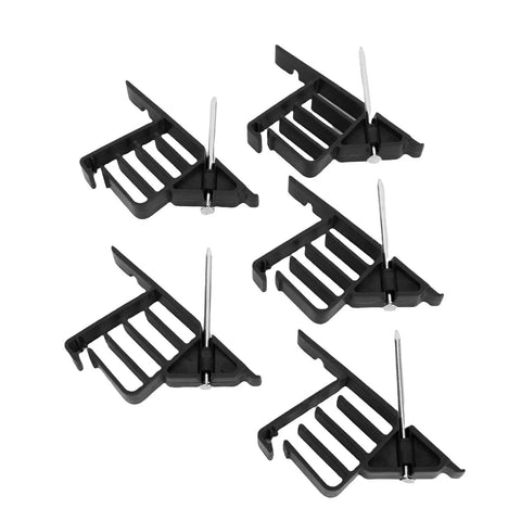 Sturdy 25-Pack Cable Stackers To Keep Cables Organized And Tied Down Neatly For Your Game Setup Or Desk, black plastic clips with nails.