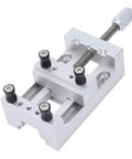 Mini Vise For Jewelry And Model Making, CNC Aluminum Alloy Bench Clamp, Precision Small Part Holder With 0 To 47 Mm Range, Flat Base Mounting, Pro Grade Crafting Tool For Enthusiasts And Professionals, silver aluminum vise with screw clamp and black knobs