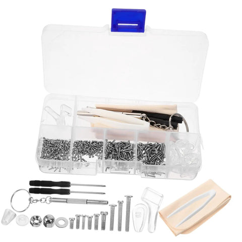 Eyeglass Repair Kit With Nose Pads And Anti Slip Ear Grips And Screwdriver Tools For Quick Repairs And All Day Comfort in case