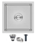 Undermount Bar Sink 15 x 15 Inch Single Bowl Stainless Steel Handcrafted Kitchen Sink For Small Bars And Apartments, Heavy Duty TRU18 Construction