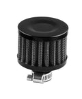 12Mm Air Filter Cold Air Intake Breather for Cars and Motorcycles, Turbo Vent Air Cleaner Universal Black, shown with clamp