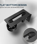 Two Pack Barn Door Floor Guide System With Wall Mount, Eight Setup Options, Adjustable Stay Roller, Black Finish